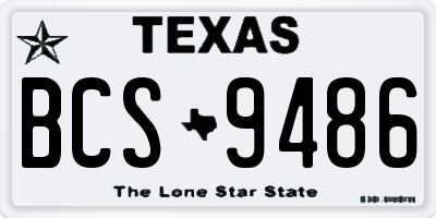 TX license plate BCS9486