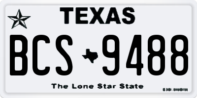 TX license plate BCS9488