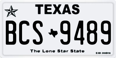 TX license plate BCS9489