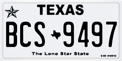 TX license plate BCS9497