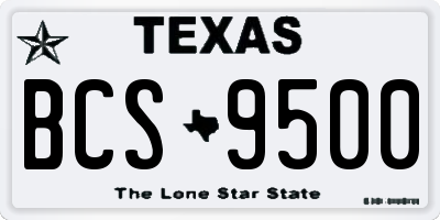 TX license plate BCS9500