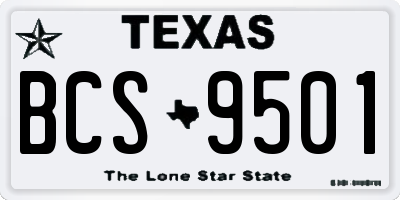 TX license plate BCS9501