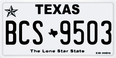 TX license plate BCS9503