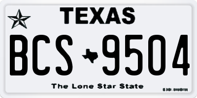 TX license plate BCS9504