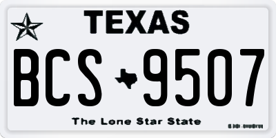 TX license plate BCS9507
