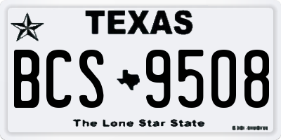 TX license plate BCS9508