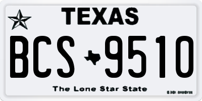 TX license plate BCS9510
