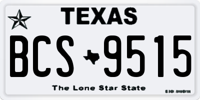 TX license plate BCS9515