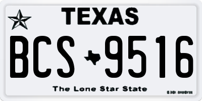 TX license plate BCS9516