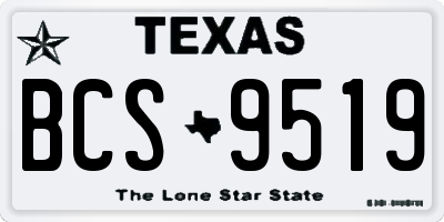 TX license plate BCS9519