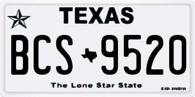 TX license plate BCS9520