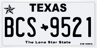 TX license plate BCS9521