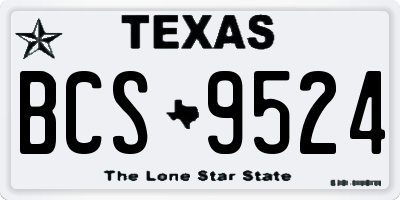 TX license plate BCS9524