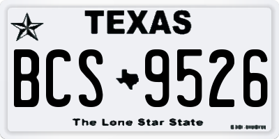 TX license plate BCS9526