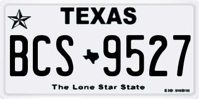 TX license plate BCS9527