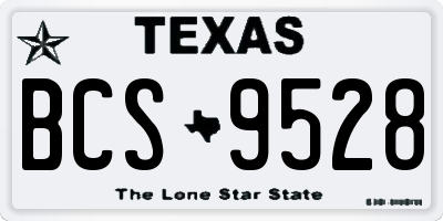 TX license plate BCS9528