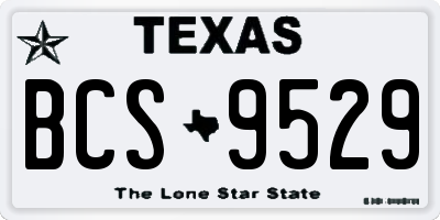 TX license plate BCS9529