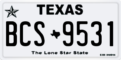 TX license plate BCS9531
