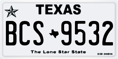 TX license plate BCS9532