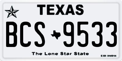 TX license plate BCS9533