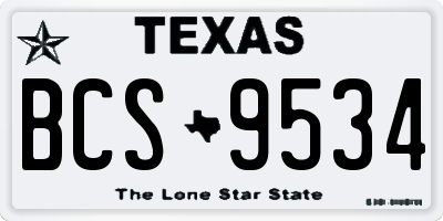 TX license plate BCS9534