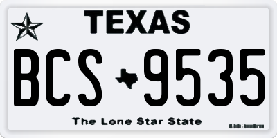 TX license plate BCS9535