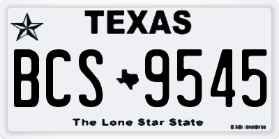 TX license plate BCS9545