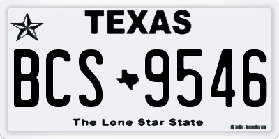 TX license plate BCS9546