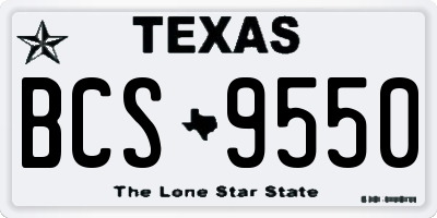 TX license plate BCS9550