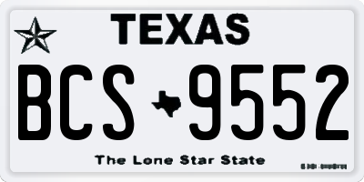 TX license plate BCS9552