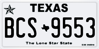 TX license plate BCS9553