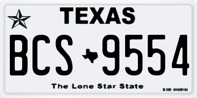 TX license plate BCS9554