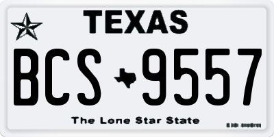 TX license plate BCS9557