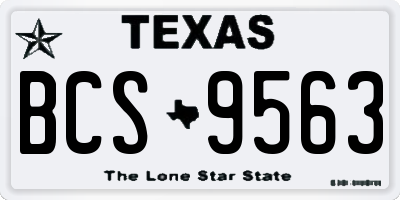 TX license plate BCS9563