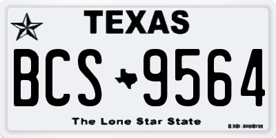 TX license plate BCS9564