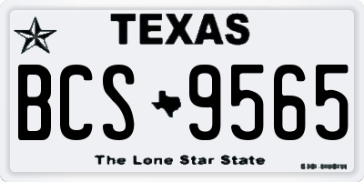 TX license plate BCS9565