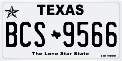 TX license plate BCS9566