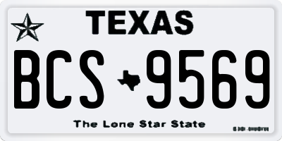TX license plate BCS9569