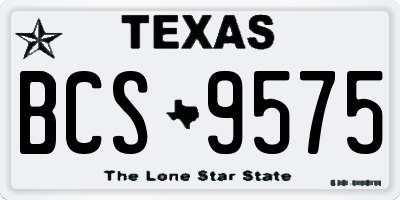 TX license plate BCS9575