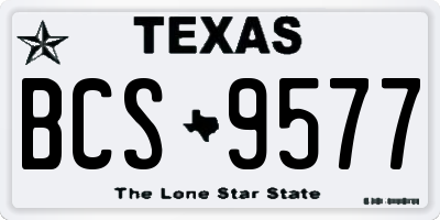 TX license plate BCS9577