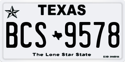TX license plate BCS9578