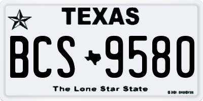 TX license plate BCS9580