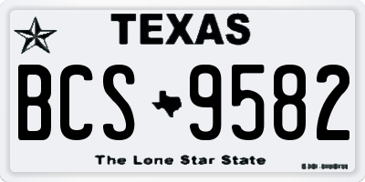 TX license plate BCS9582