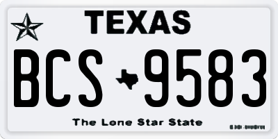 TX license plate BCS9583