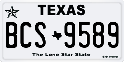 TX license plate BCS9589