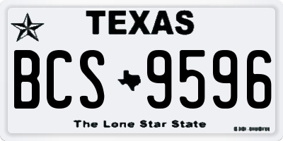 TX license plate BCS9596