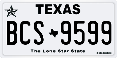TX license plate BCS9599