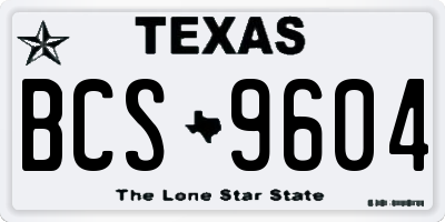 TX license plate BCS9604