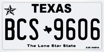 TX license plate BCS9606