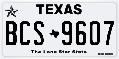 TX license plate BCS9607